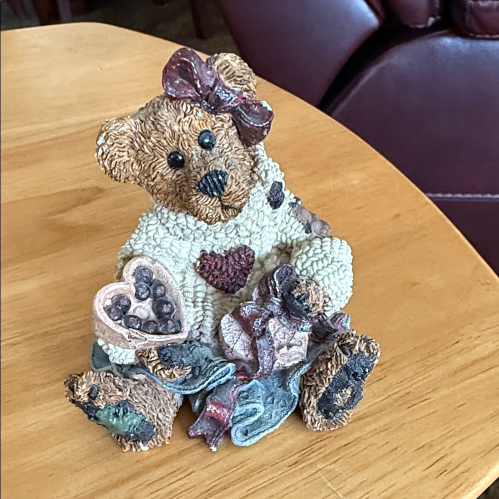 Boyds Bears Tan and Cream Bear with Heart and Bow